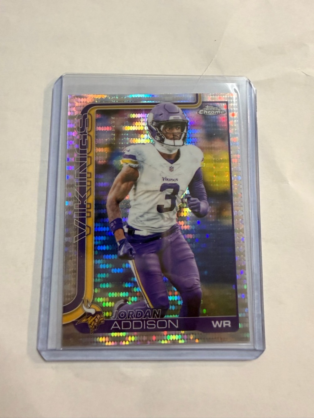 2025 Topps Chrome Football Jordan Addison Pulsar Refractor Minnesota Vikings 🔥